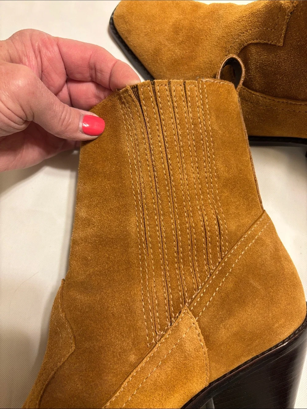 Tory Burch Suede Ankle Boots in Camel Brown
